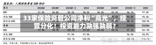 33家保险资管公司净利“高光	”	，经营分化！投资能力孰强孰弱？-第3张图片